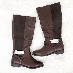 NWT Lane Bryant Brown Faux Leather Riding Boots